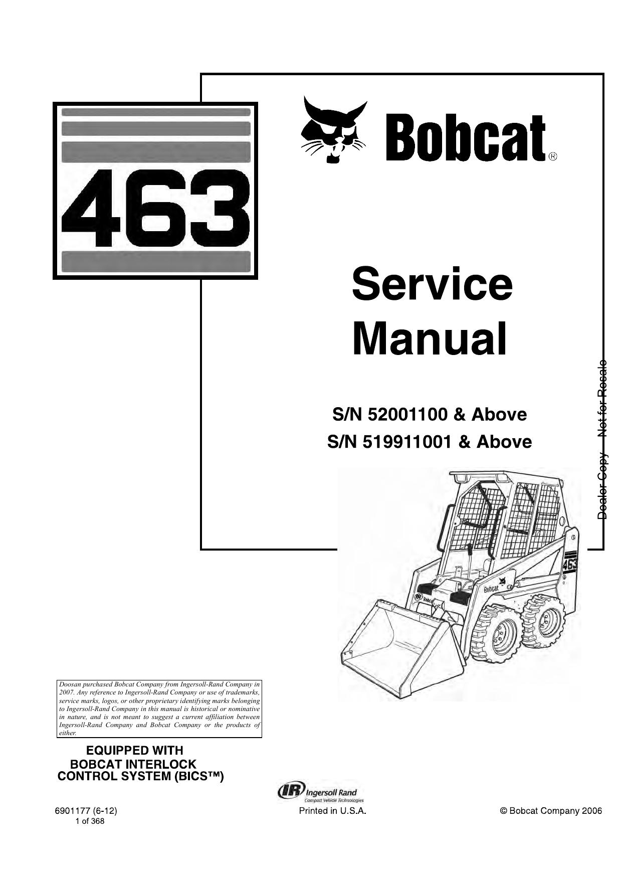 463 Loader Service Manual Bobcat